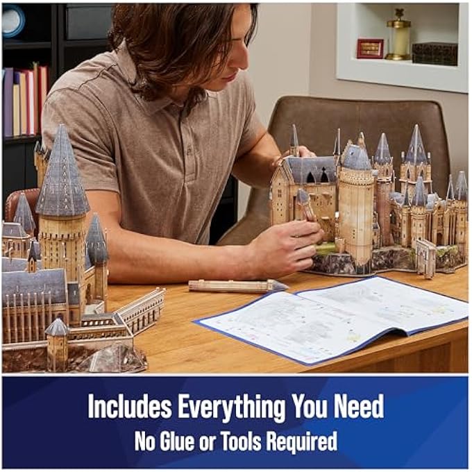 HARRY POTTER DELUXE HOGWARTS CASTLE WITH ASTRONOMY TOWER & GREAT HALL OVER 2FT. WIDE MODEL KIT 384 PCS 3D PUZZLES FOR ADULTS & TEENS 12+ - Image 3